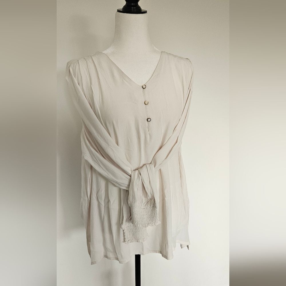 Elegant Fransa Cream Blouse